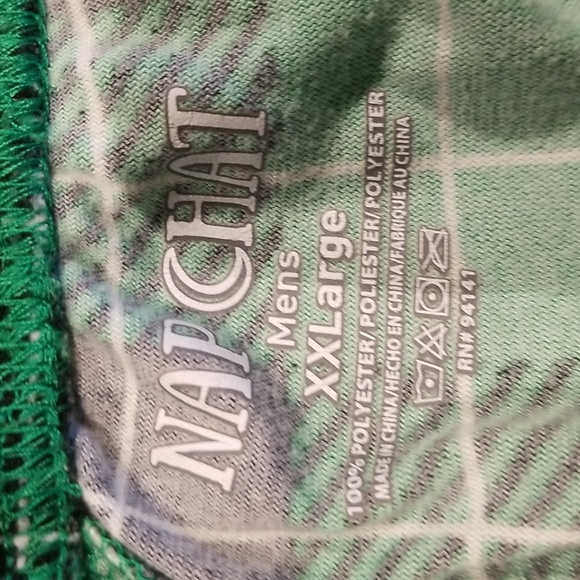 Nap Chat green black white plain soft sleep pants EUC drawstringelastic waist - Picture 3 of 4